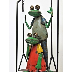 Żaba na Huśtawce figurka metalowa 51cm